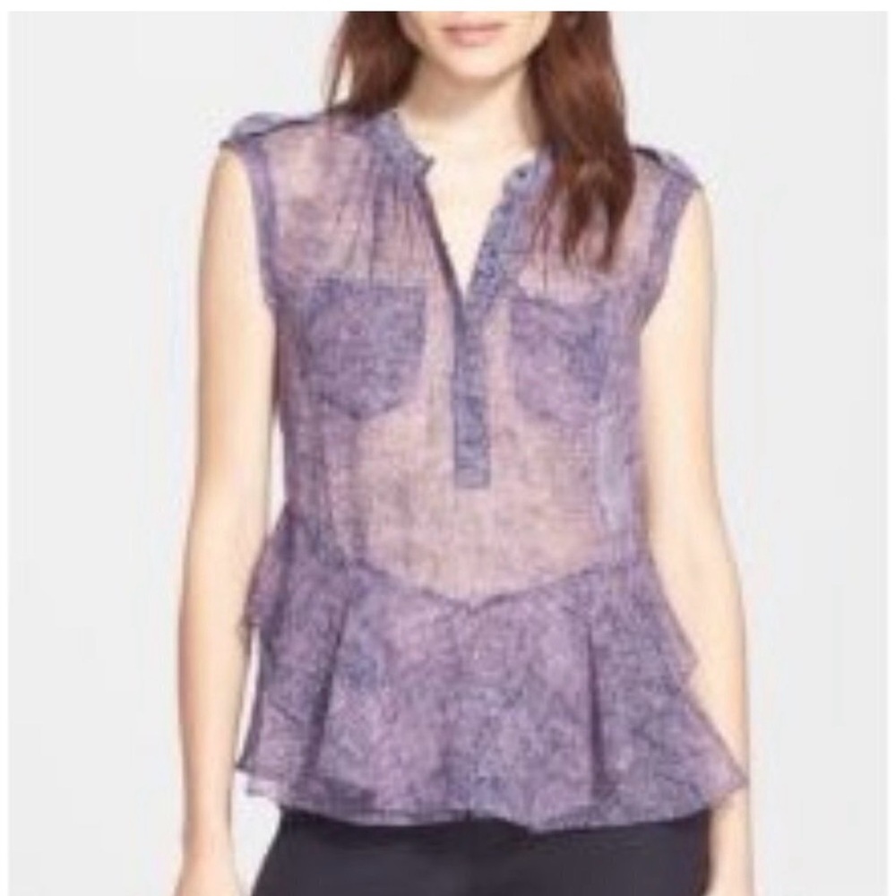 Rebecca Taylor silk sheer blouse